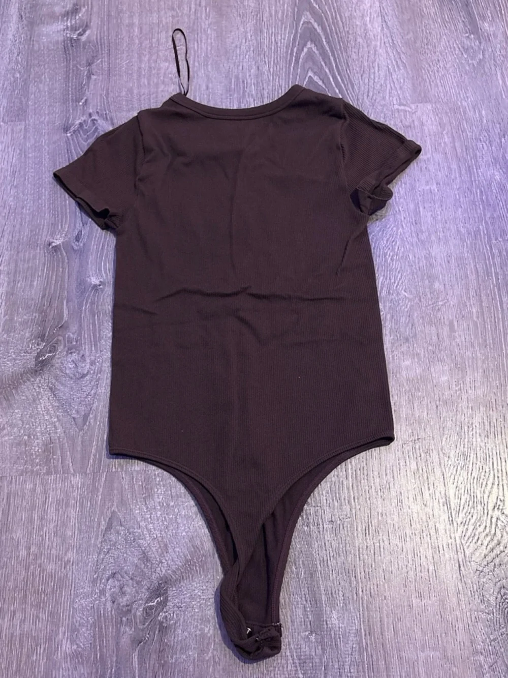 Marshalls Brown Ribbed Short-Sleeve Baby Bodysuit